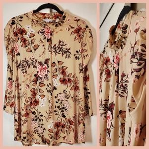 Ophelia Roe Mock Neck Floral Shirt